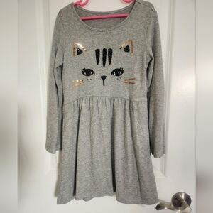 *2 for $10*Girls gray kitty dress size 6/7